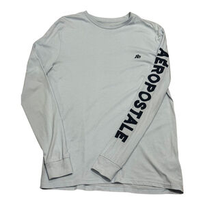 Aeropostale Shirt Mens Small blue Long Sleeve Logo Graphic Pullover Casual A87